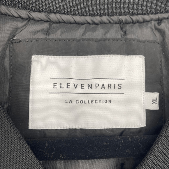 Eleven Paris Mens Bomber Jacket Size XL Black Grunge Lagenlook - Picture 5 of 8